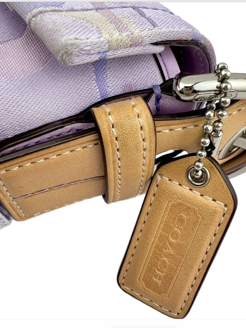 COACH Purple Soho Signature LADYBUG Shoulder Bag/Leather Buckle Style 1555 Y2K - Picture 12 of 16